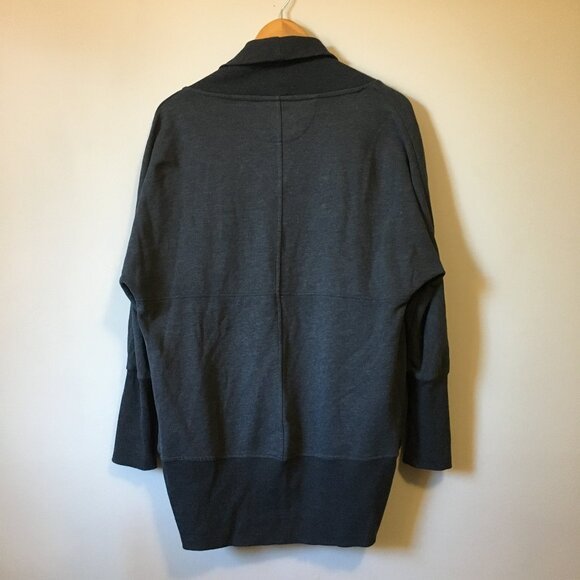 DKR Charcoal Grey Cocoon Cotton Blend Open Cardigan - Picture 4 of 14